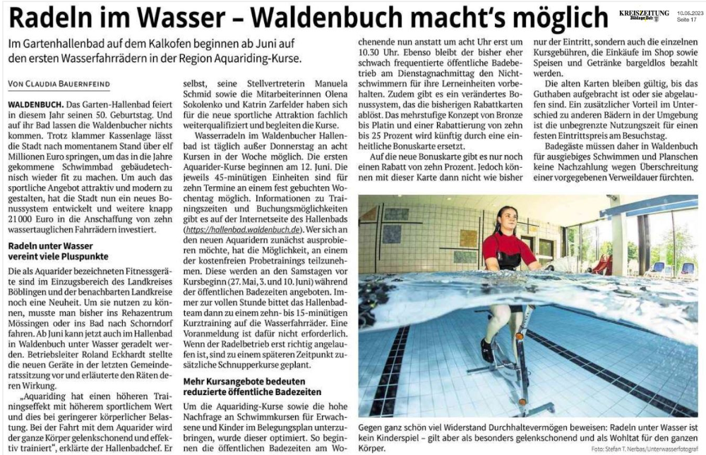 Radeln im Wasser - Waldenbuch macht´s möglich